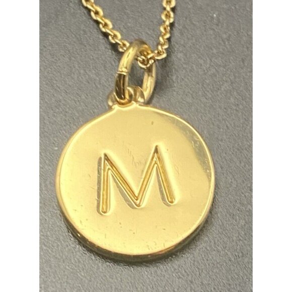 Signed Kate Spade Necklace Initial M One In A Million Hangtag Gold Tone Pendant - Picture 1 of 7